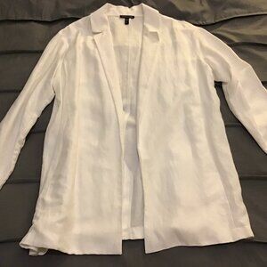 Eileen Fisher - White Open-Front Blazer – Lightweight – Chic & Versatile